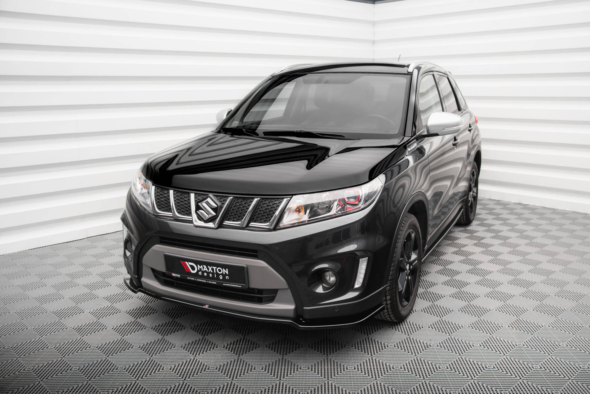 Street+ Spoilerlippe Front Ansatz V.1 passend für Suzuki Vitara S Mk2 schwarz Hochglanz
