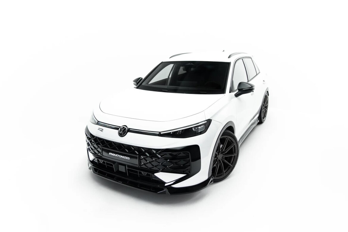 Frontlippe passend für VW T-Roc R-Line Mk2 schwarz Hochglanz