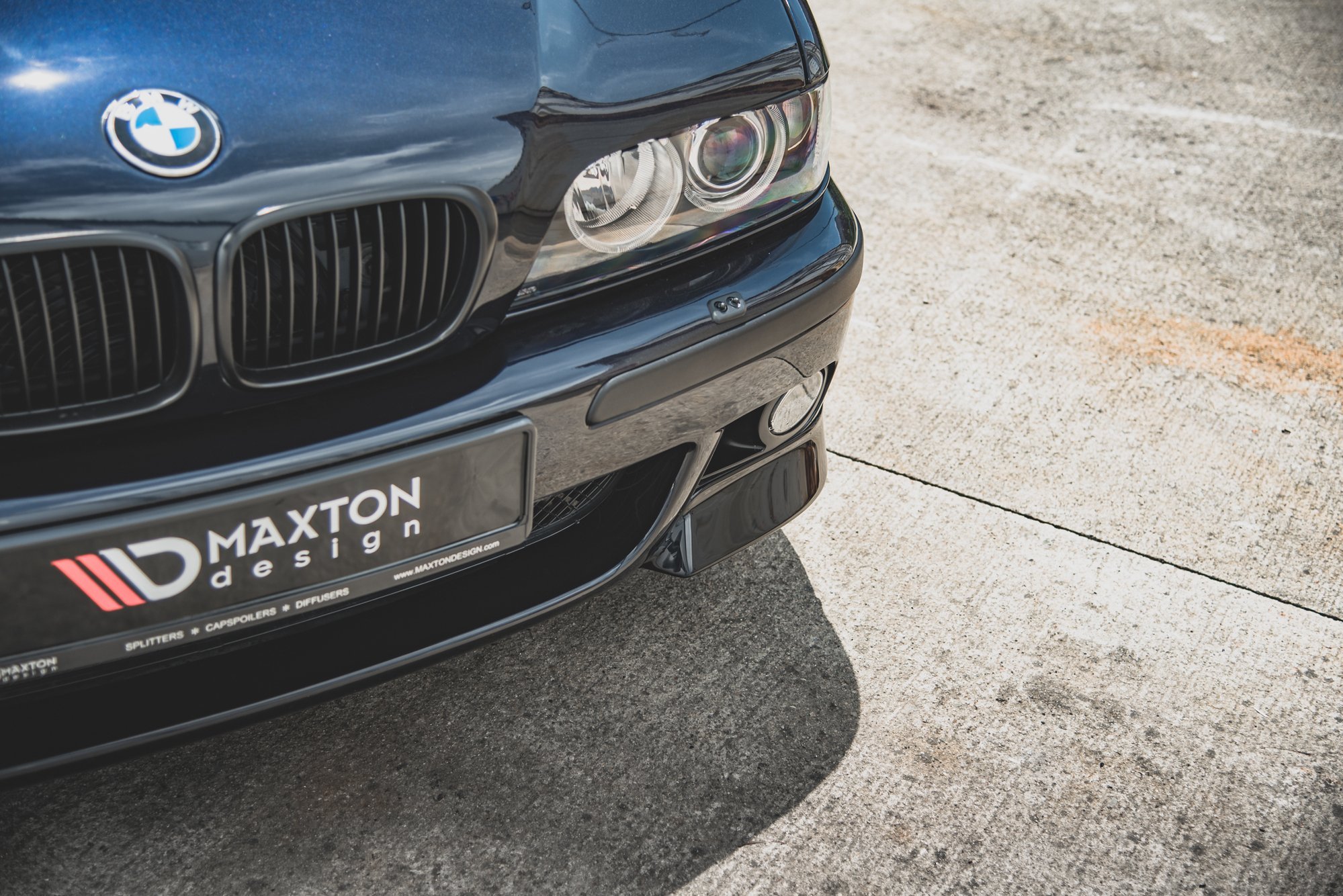 Street+ Spoilerlippe Front Ansatz passend für Seite BMW M5 / 5 M-Paket E39 schwarz Hochglanz