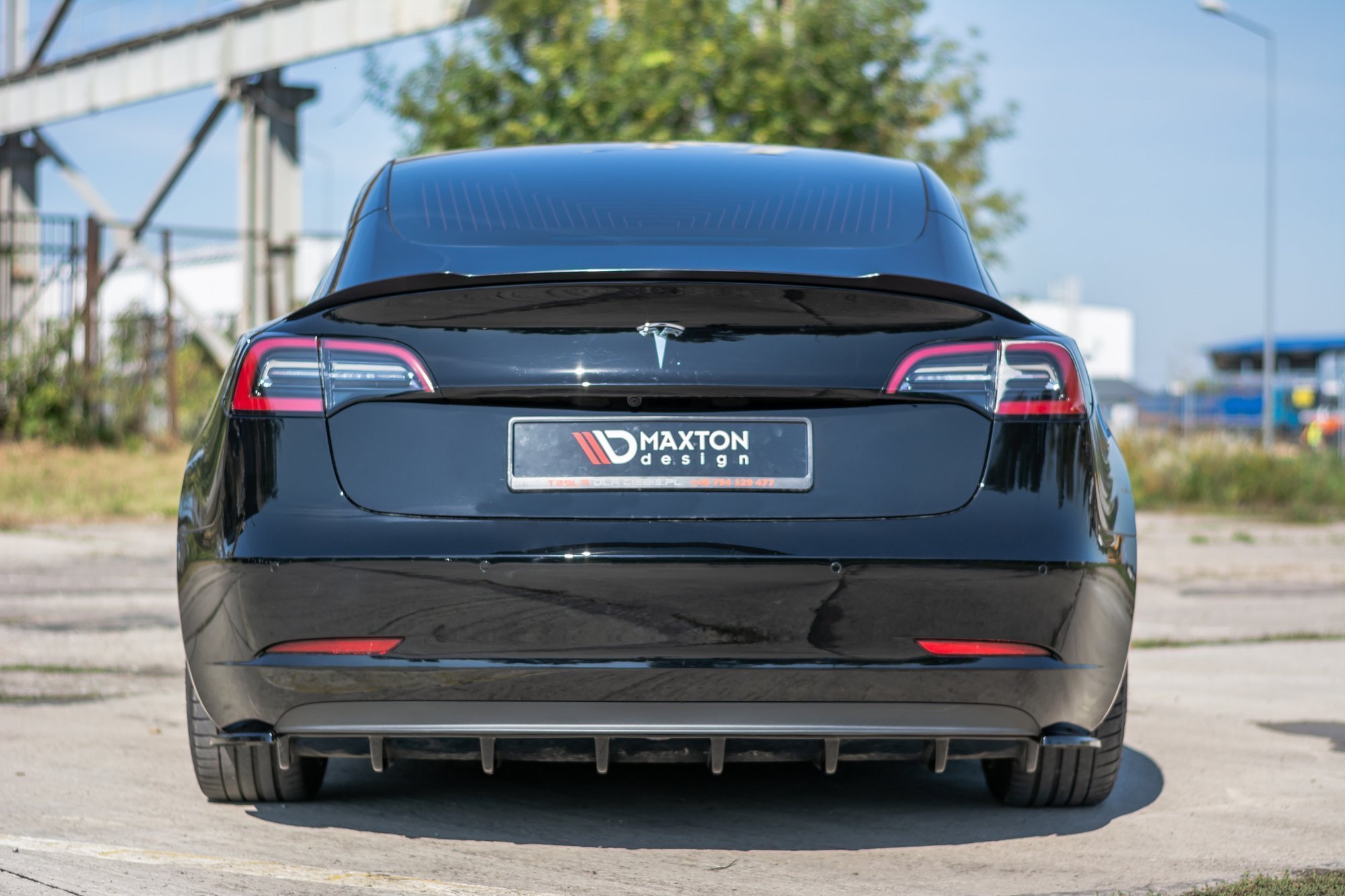 Diffusor Flaps passend für Tesla Model 3 Carbon Look