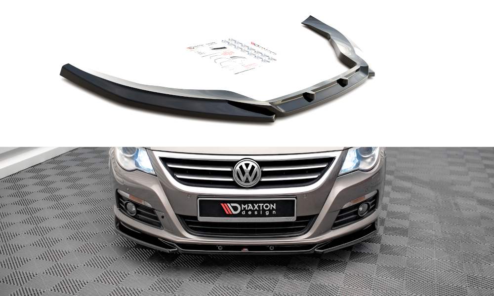 Street+ Spoilerlippe Front Ansatz V.4 passend für VW Passat CC schwarz Hochglanz