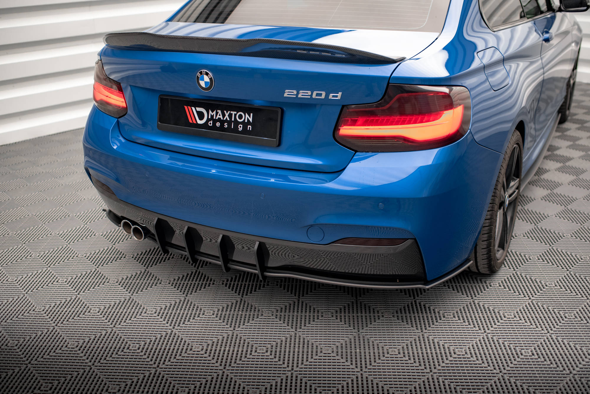 Street Pro Heckschürze Heck Ansatz Diffusor passend für BMW 2 M-Paket F22 rot