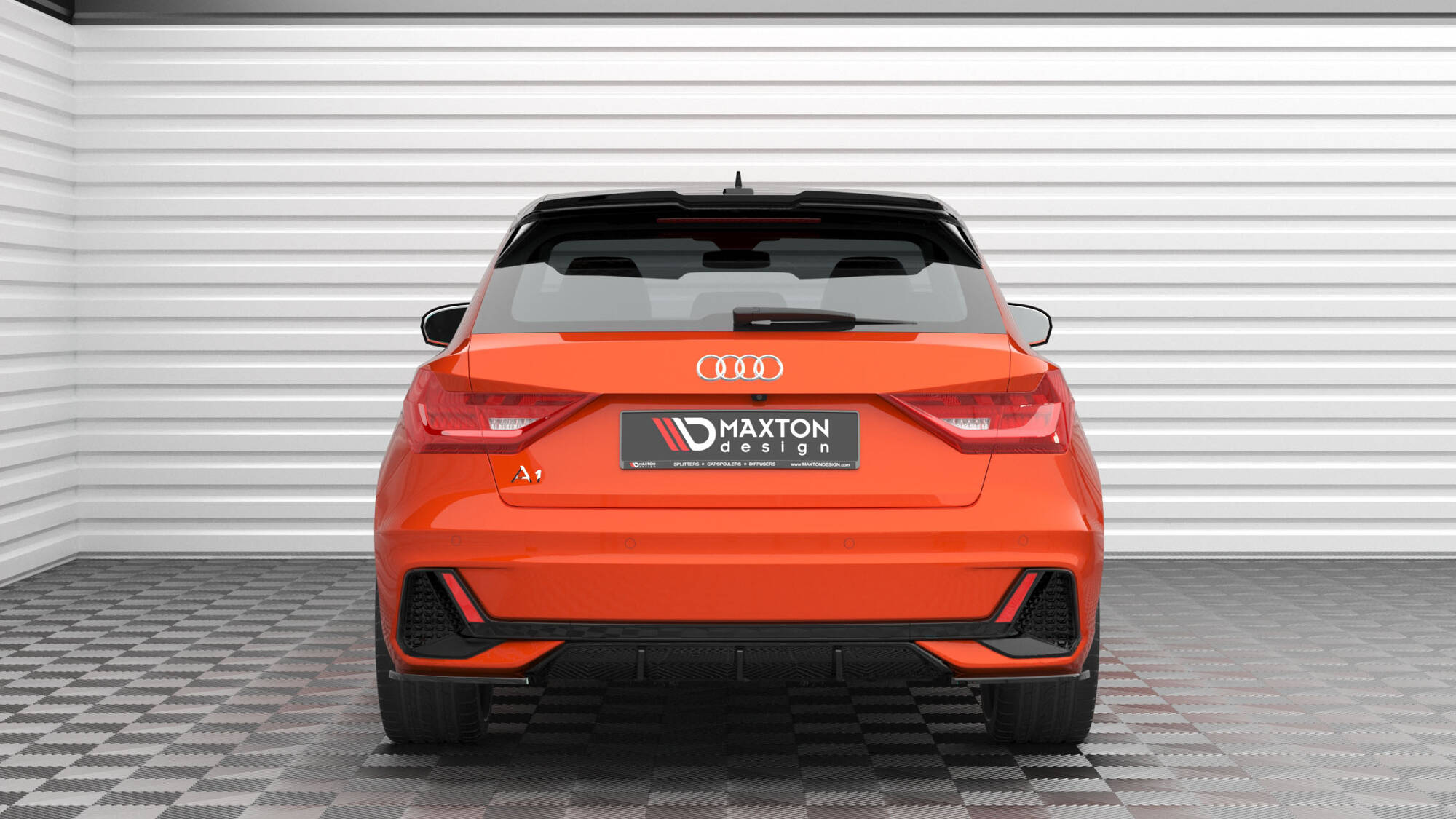 Street+ Heck Ansatz Diffusor passend für Audi A1 S-Line GB schwarz Hochglanz