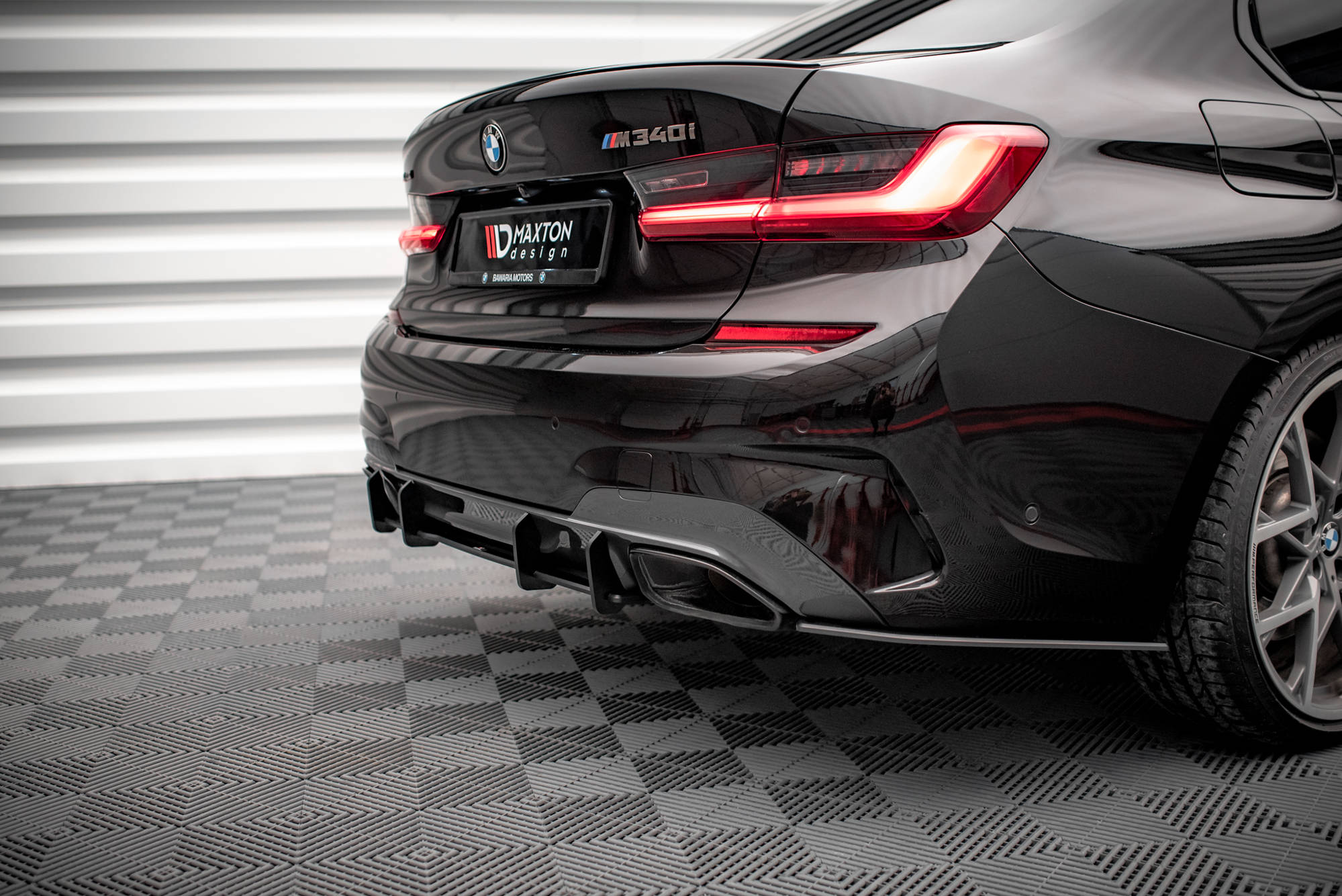 Street Pro Heckschürze Heck Ansatz Diffusor passend für BMW 3er M-Paket G20 / G21 rot