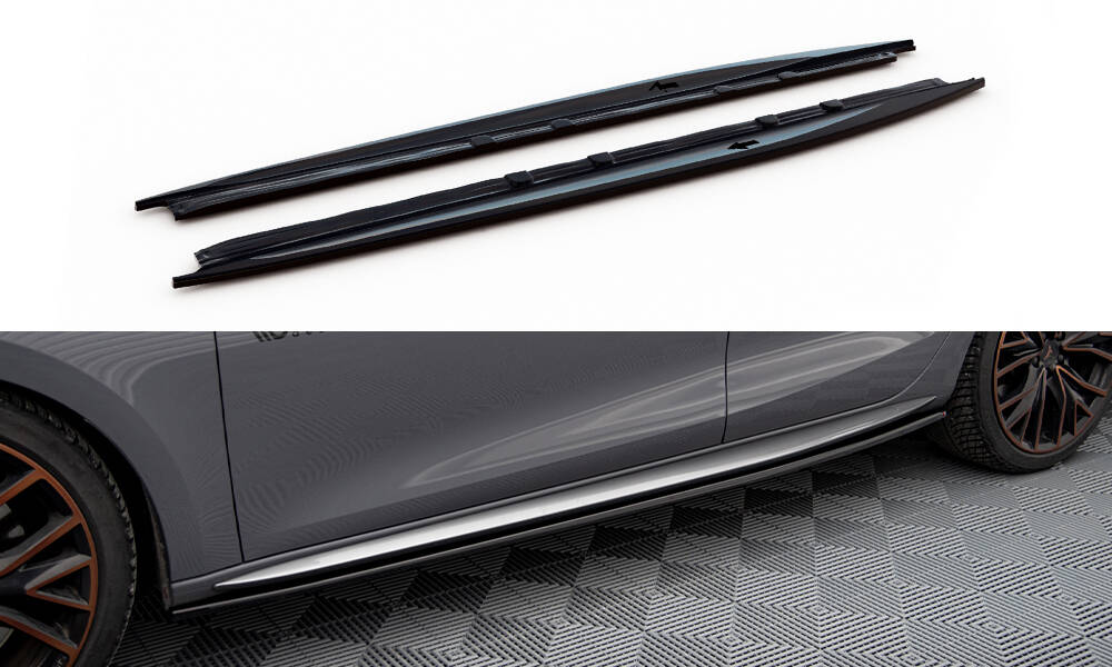 Seitenschweller Ansatz Paar V.1 passend für CUPRA Leon ST / Hatchback Aero Mk1 FL schwarz Hochglanz