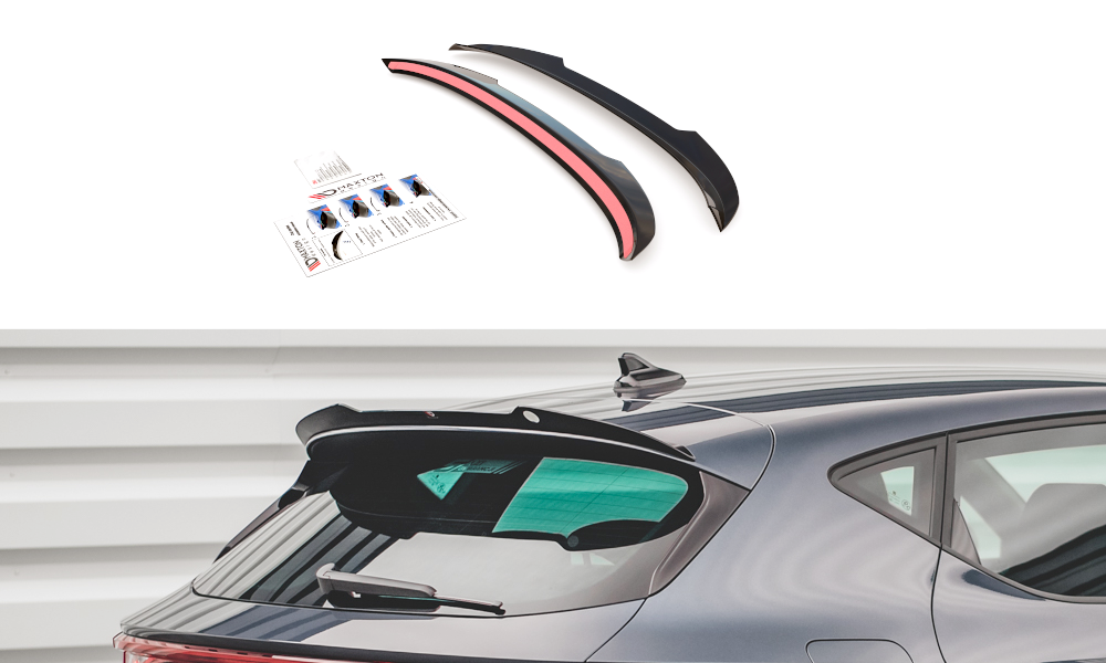 Heck Spoiler Aufsatz Abrisskante passend für Seat Leon FR Mk4 / CUPRA Leon Hatchback schwarz Hochglanz