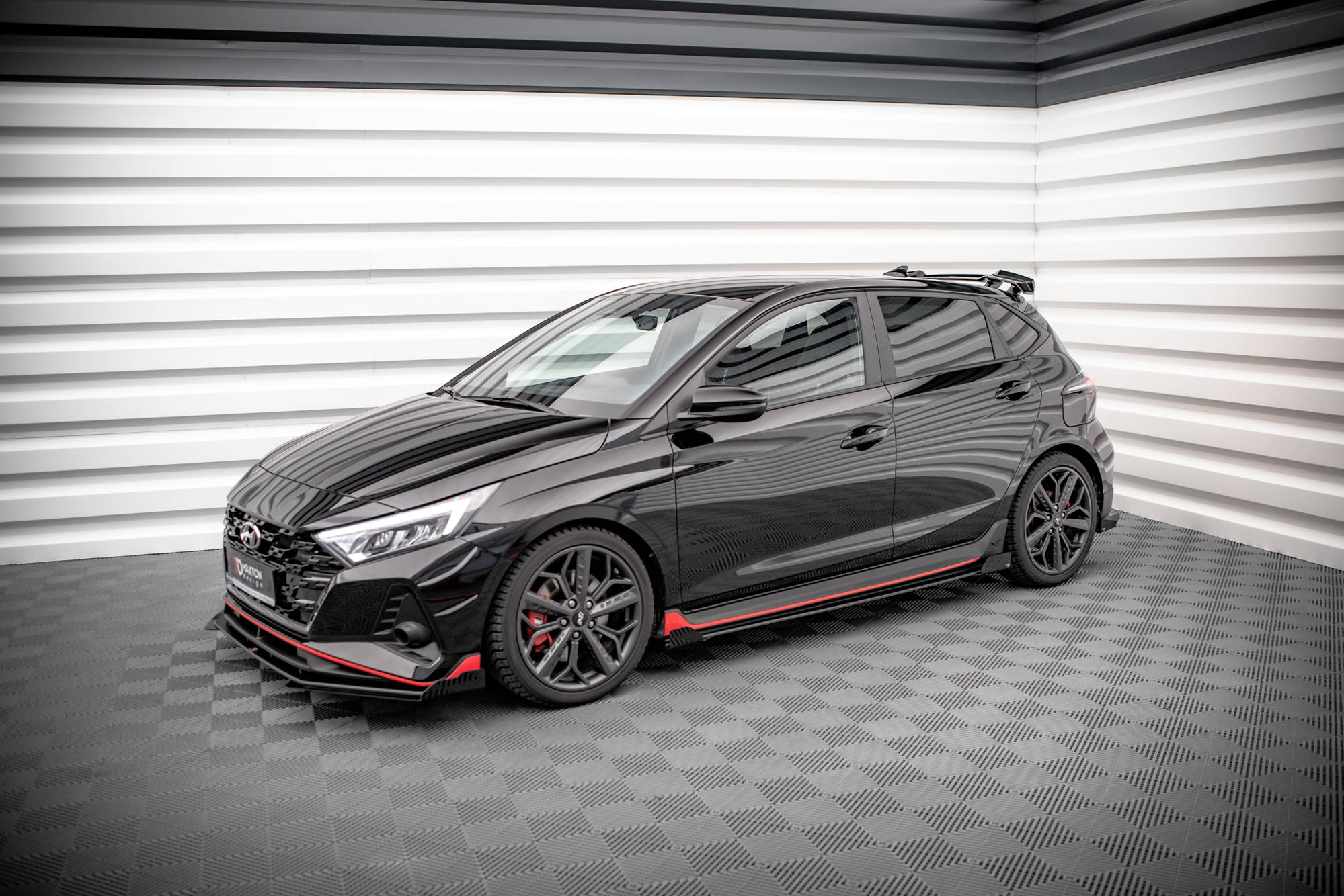 Street Pro Seitenschweller Leisten passend für Hyundai I20 N Mk3 rot+ Hochglanz Flaps