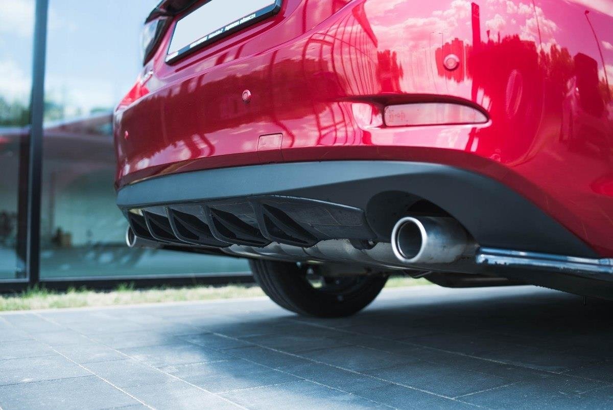 Diffusor Heck Ansatz für Mazda 6 GJ Mk3 Facelift schwarz Hochglanz