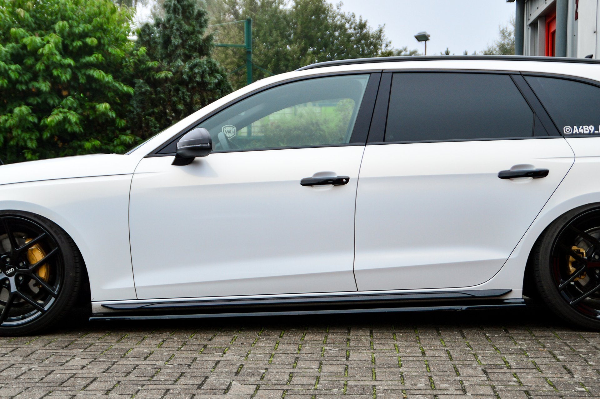 Seitenschweller hinten für Audi A4 + S4 B9 Schwarz Matt