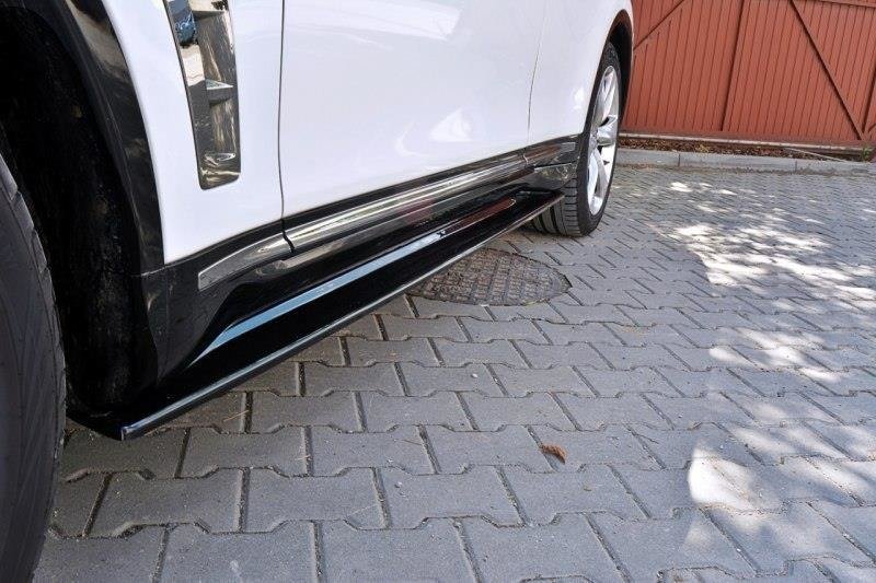 Seitenschweller Ansatz Paar passend für Infiniti QX70 schwarz Hochglanz