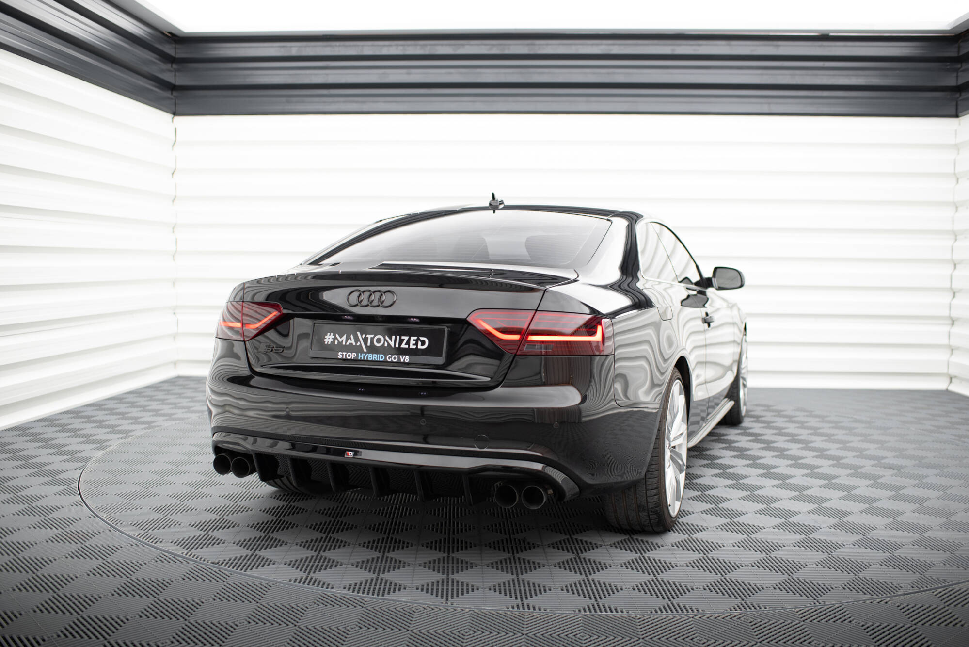 Street+ Heck Ansatz Diffusor passend für Audi S5 Coupe / Cabrio S-Line 8T schwarz Hochglanz
