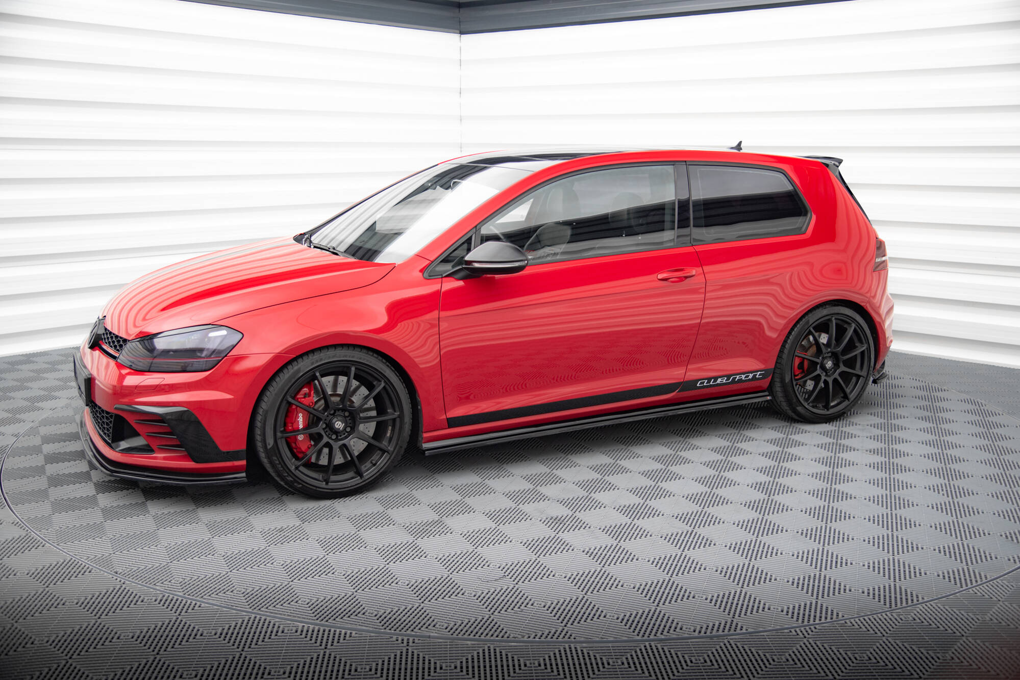 Street+ Seitenschweller Leisten passend für VW Golf GTI Clubsport Mk7 schwarz Hochglanz