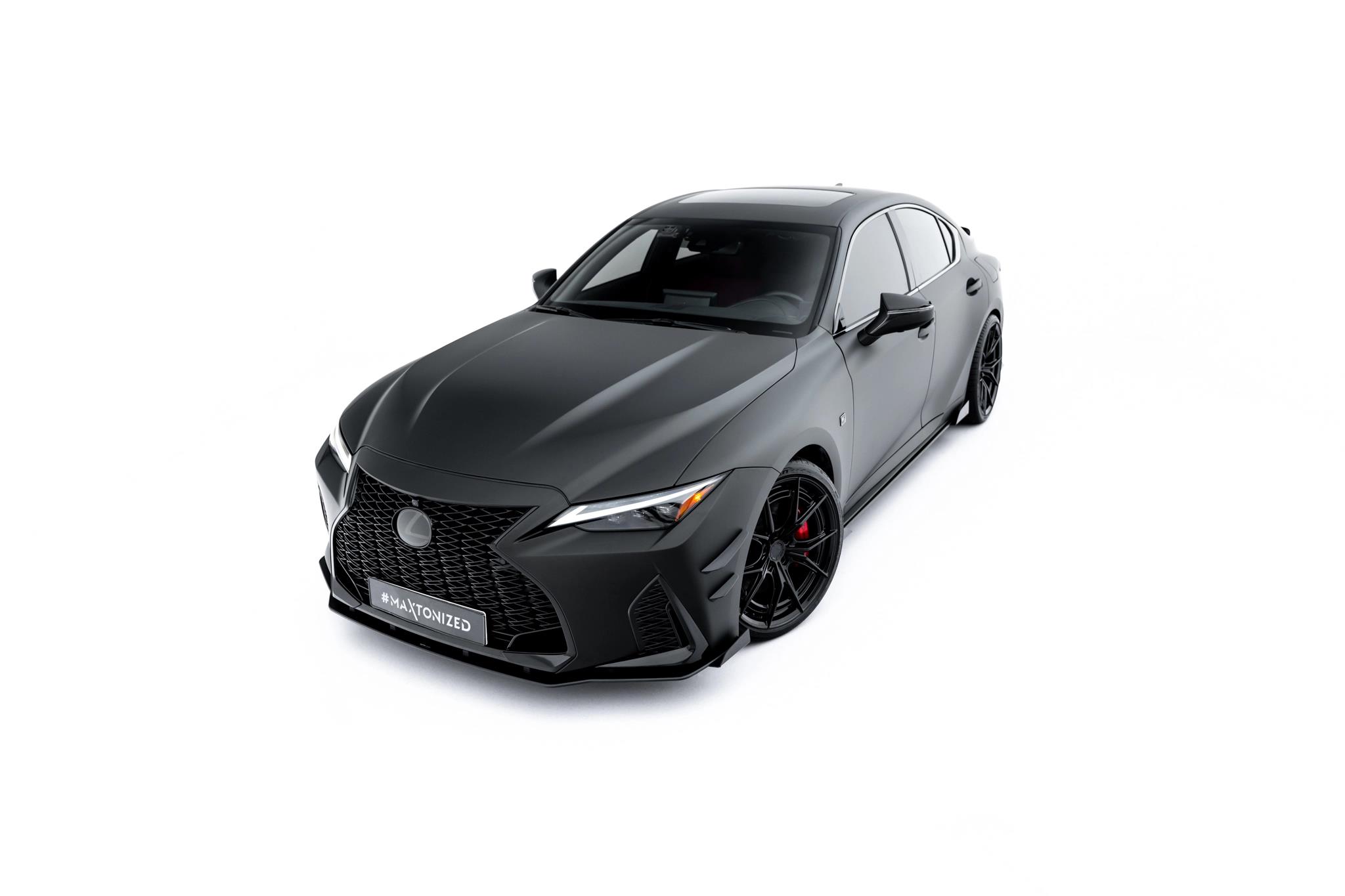 Frontlippe + Flaps passend für Lexus IS 500 Mk3 Facelift 2 XE30 schwarz Hochglanz