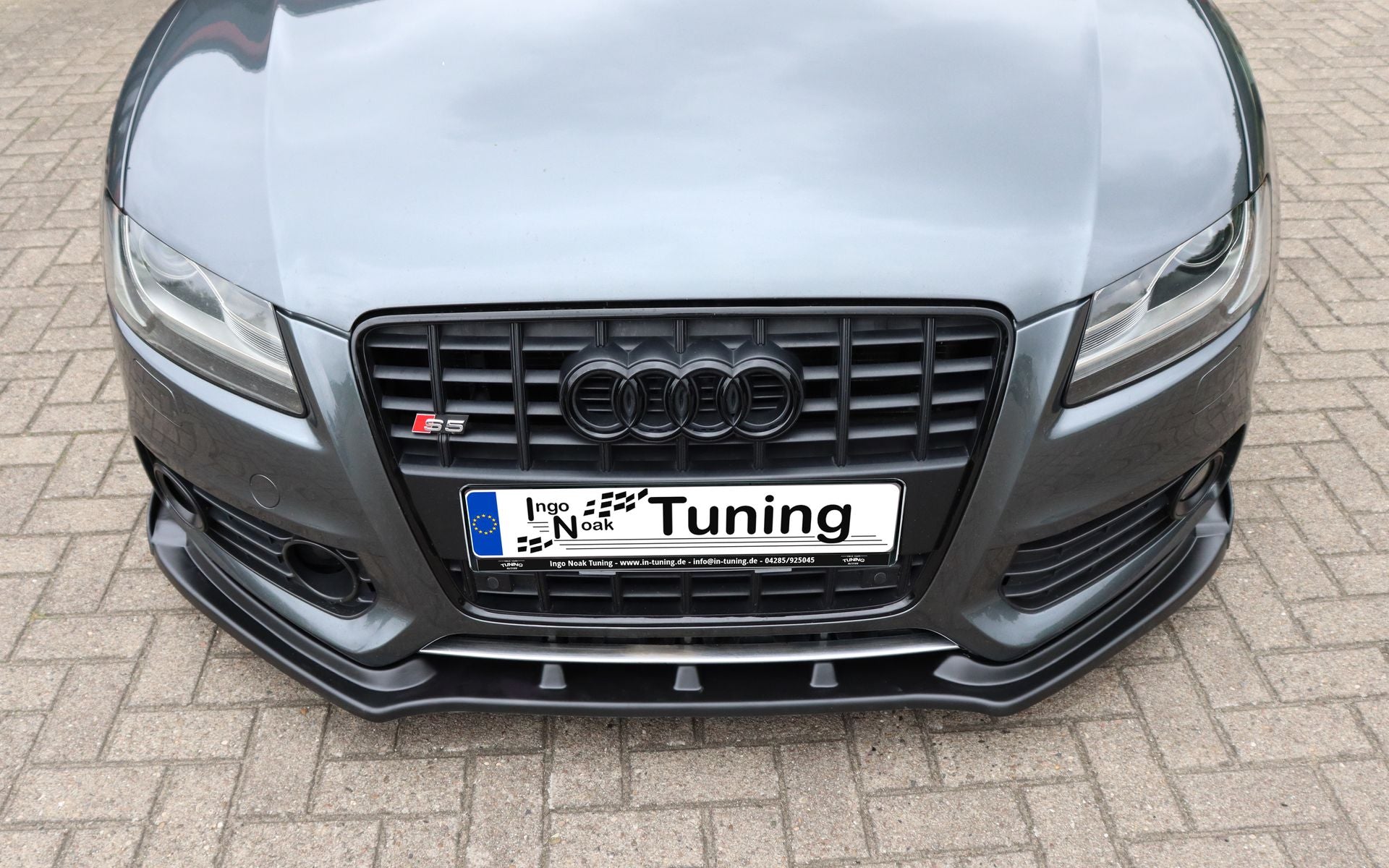 Cuplippe Frontspoilerlippe mit Wings aus ABS für Audi A5 B8 Carbon Optik