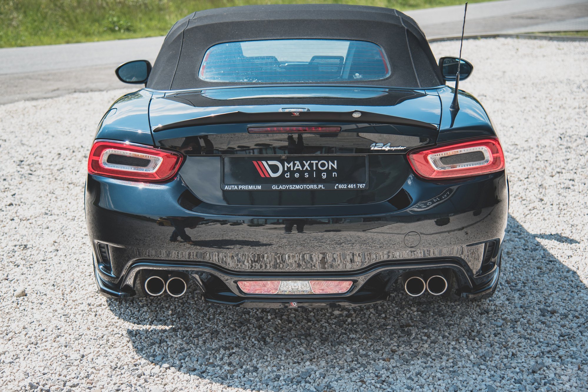 Heckspoiler Lippe passend für ABARTH 124 Spider schwarz Hochglanz