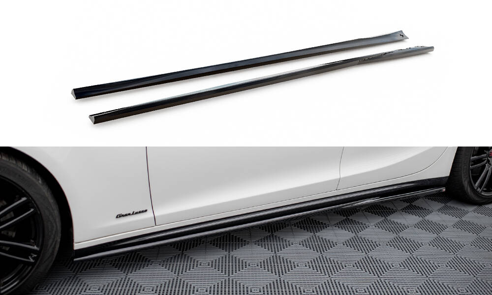 Seitenschweller Ansatz Paar passend für Maserati Ghibli Modena Mk3 FL schwarz Hochglanz