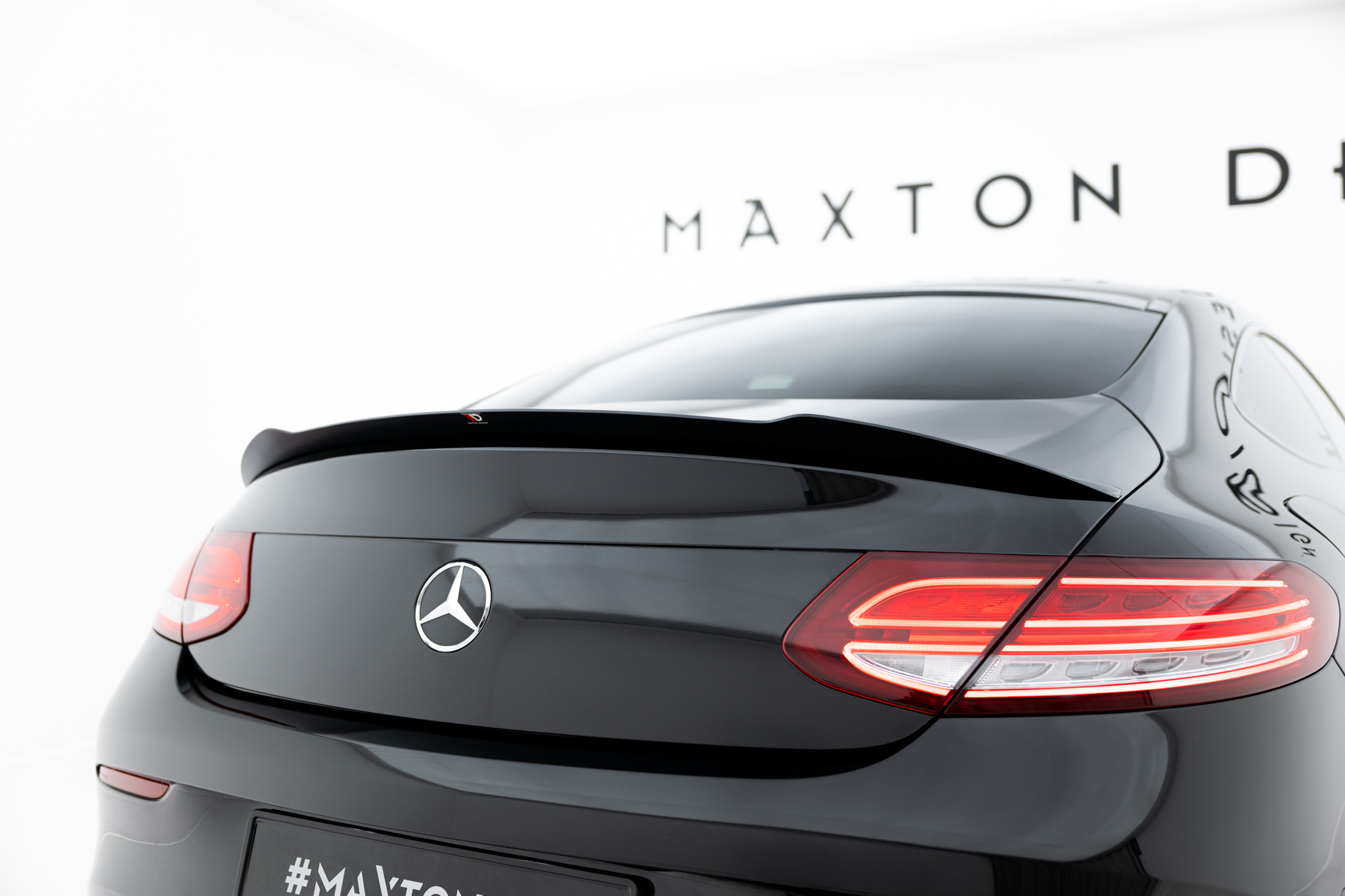 Spoiler CAP für Mercedes- Benz C Coupe AMG-Line C205 schwarz Hochglanz