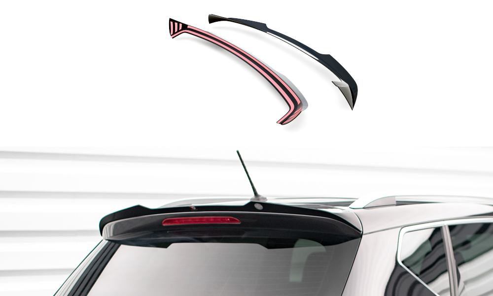 Heck Spoiler Aufsatz Abrisskante passend für Seat Ateca Mk1 schwarz Hochglanz