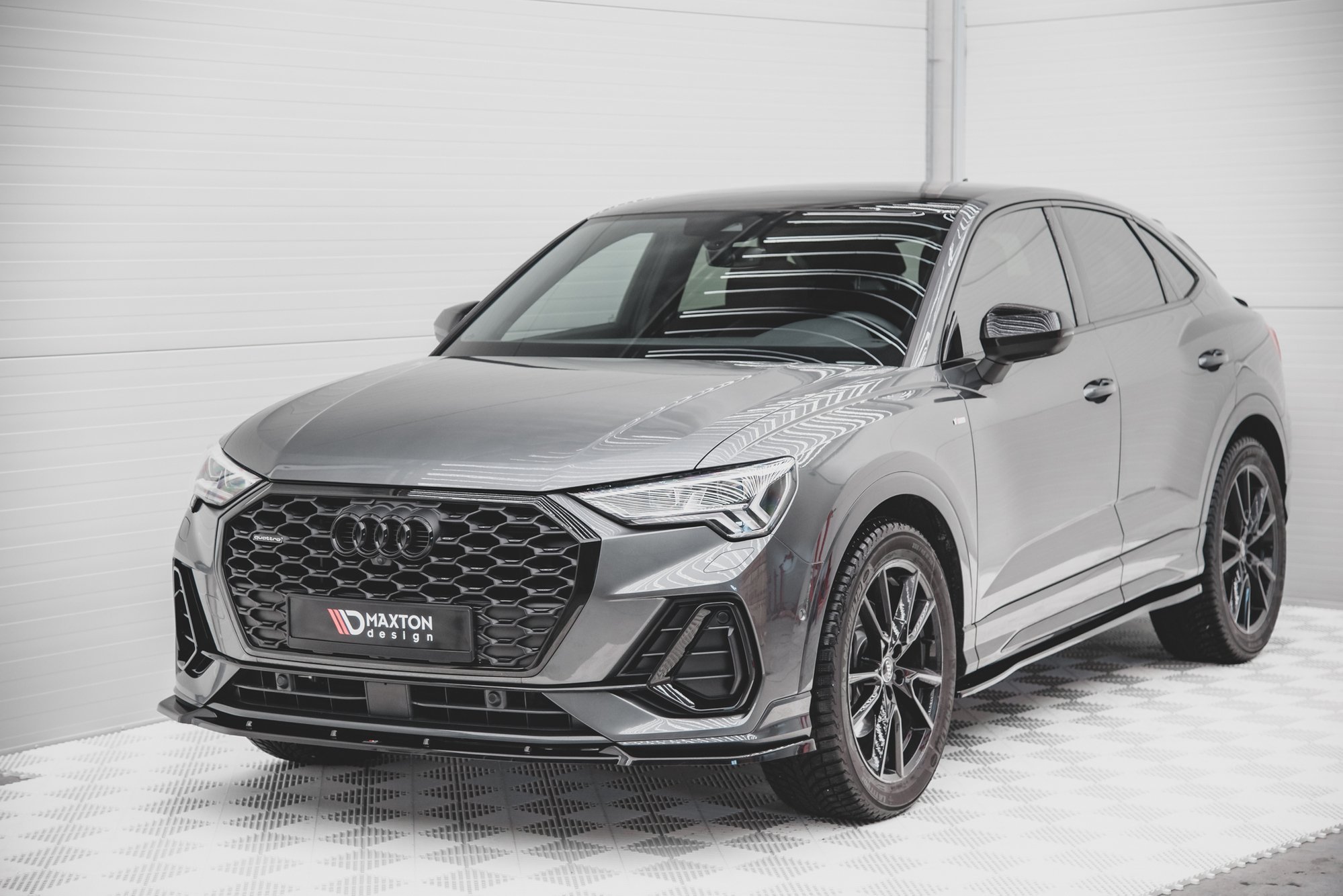Street+ Spoilerlippe Front Ansatz V.2 passend für Audi Q3 Sportback S-Line schwarz matt