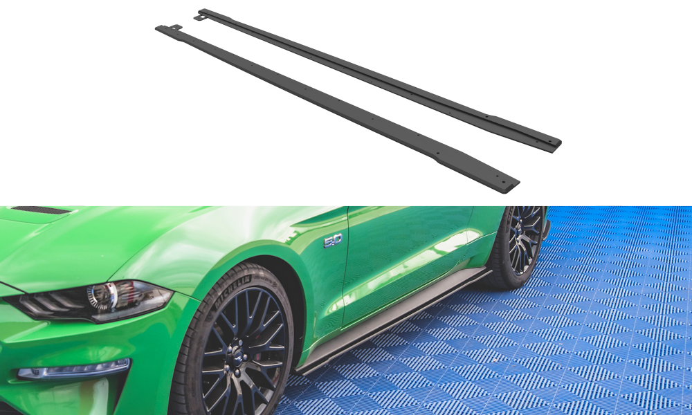 Street Pro Seitenschweller Leisten V.1 passend für Ford Mustang GT Mk6 FL rot