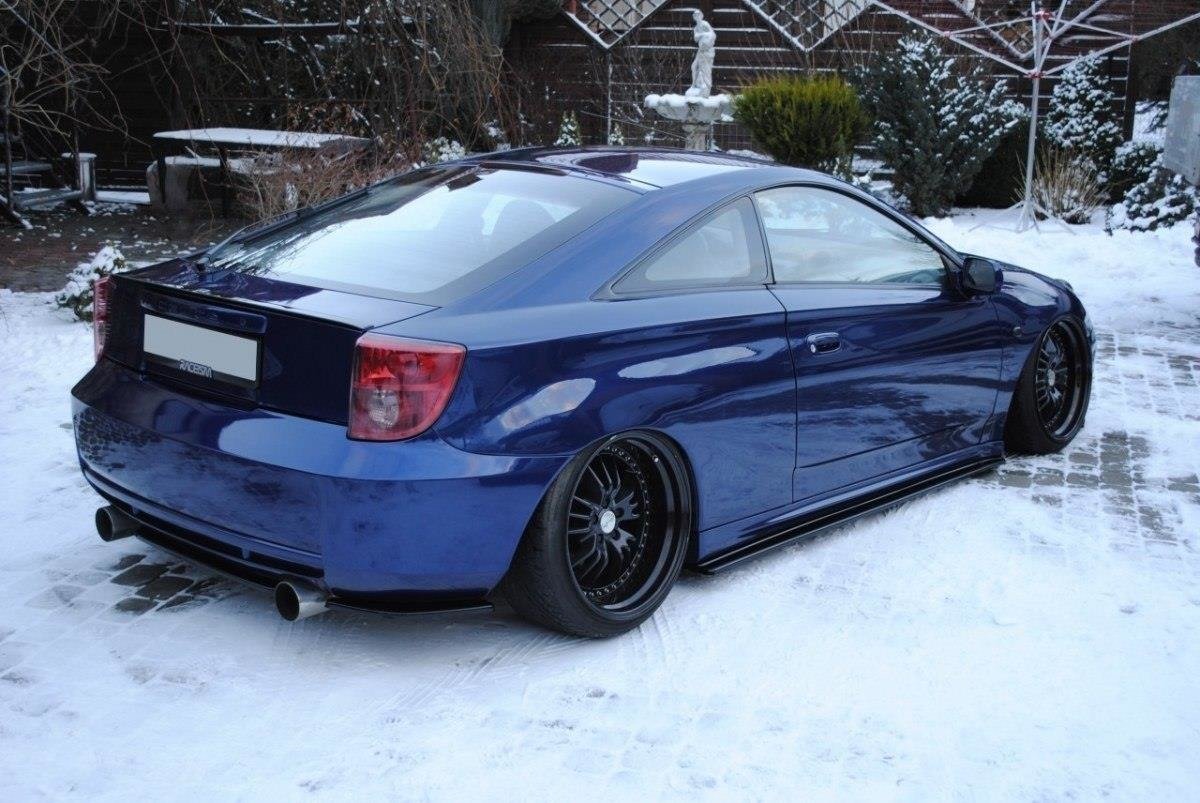 Heck Ansatz Flaps Diffusor für TOYOTA CELICA T23 vor Facelift schwarz Hochglanz