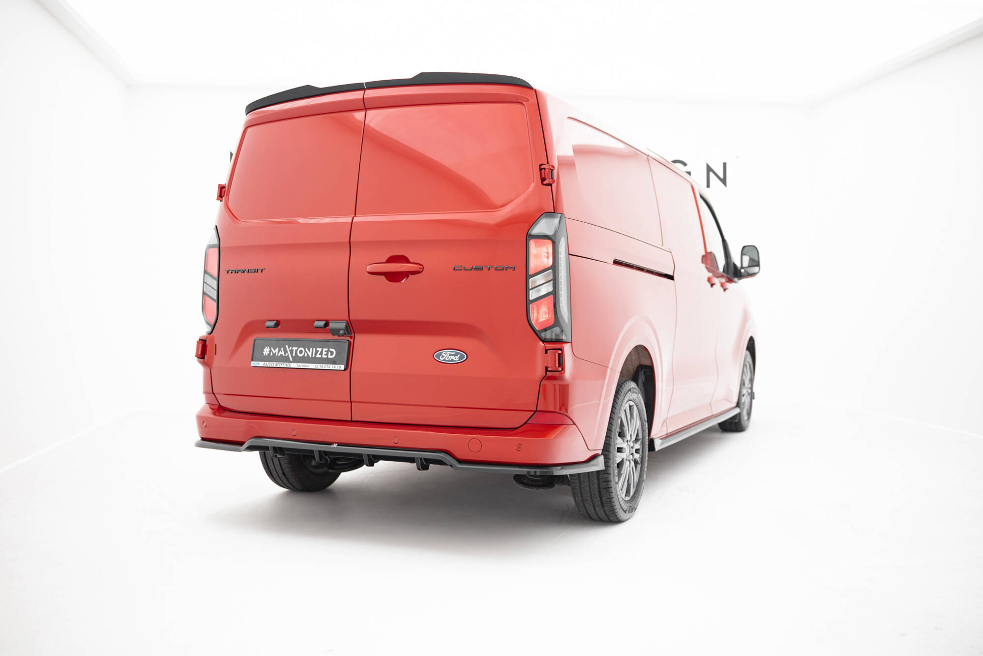 Heck Spoiler Aufsatz Abrisskante passend für Ford Transit Custom Mk2 schwarz Hochglanz