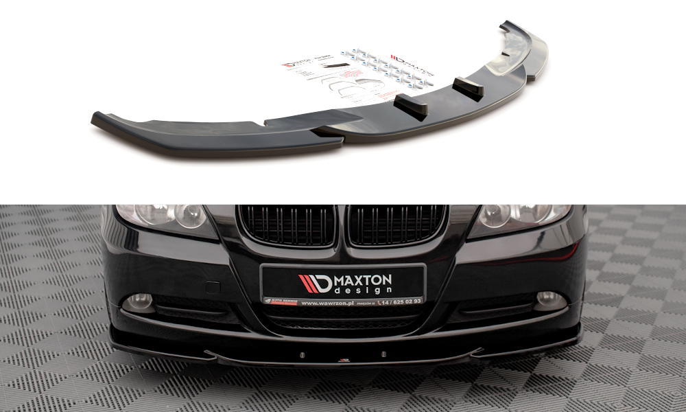 Street+ Spoilerlippe Front Ansatz V.2 passend für BMW 3er E90 schwarz Hochglanz