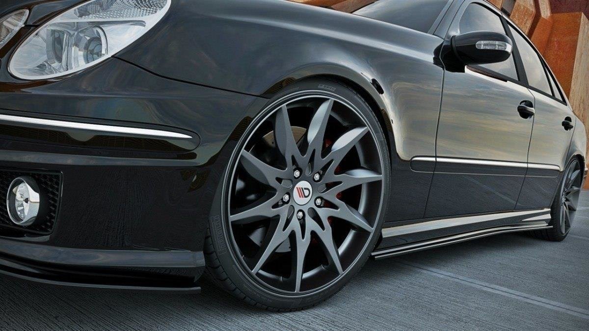 Street+ Seitenschweller Leisten passend für Mercedes E-Klasse W211 AMG schwarz Hochglanz