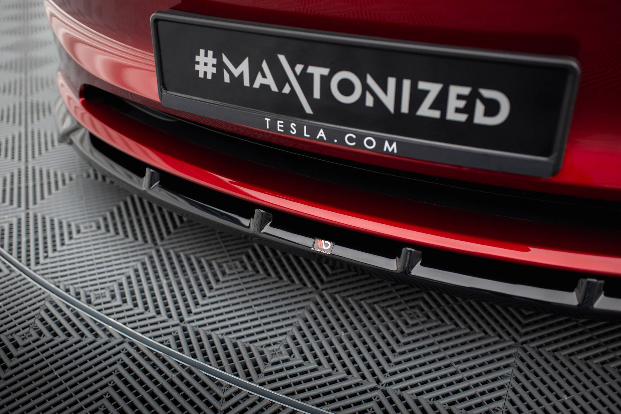 Frontlippe V.2 passend für Tesla Model 3 Project HighlandFL schwarz Hochglanz