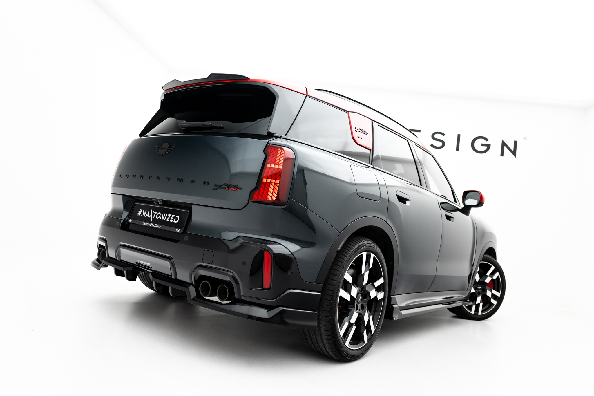 Heck Spoiler Aufsatz Abrisskante passend für Mini Countryman JCW U25 schwarz Hochglanz