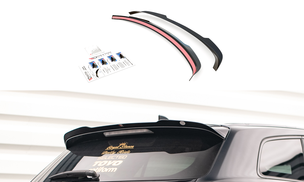 Heck Spoiler Aufsatz Abrisskante passend für Toyota Avensis Mk3 FL Wagon schwarz Hochglanz
