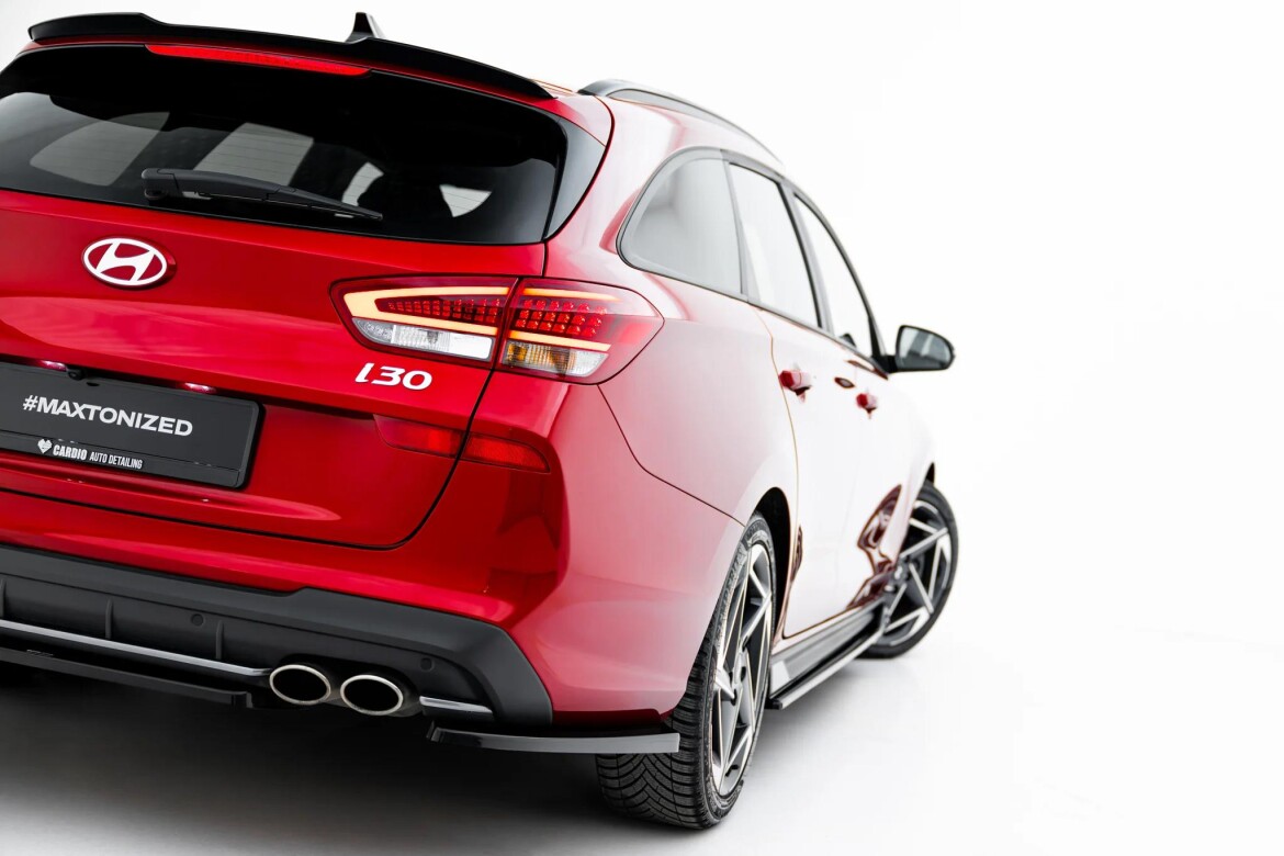 Diffusor Flaps V.1 passend für Hyundai I30 N-Line Wagon Mk3 Facelift schwarz Hochglanz