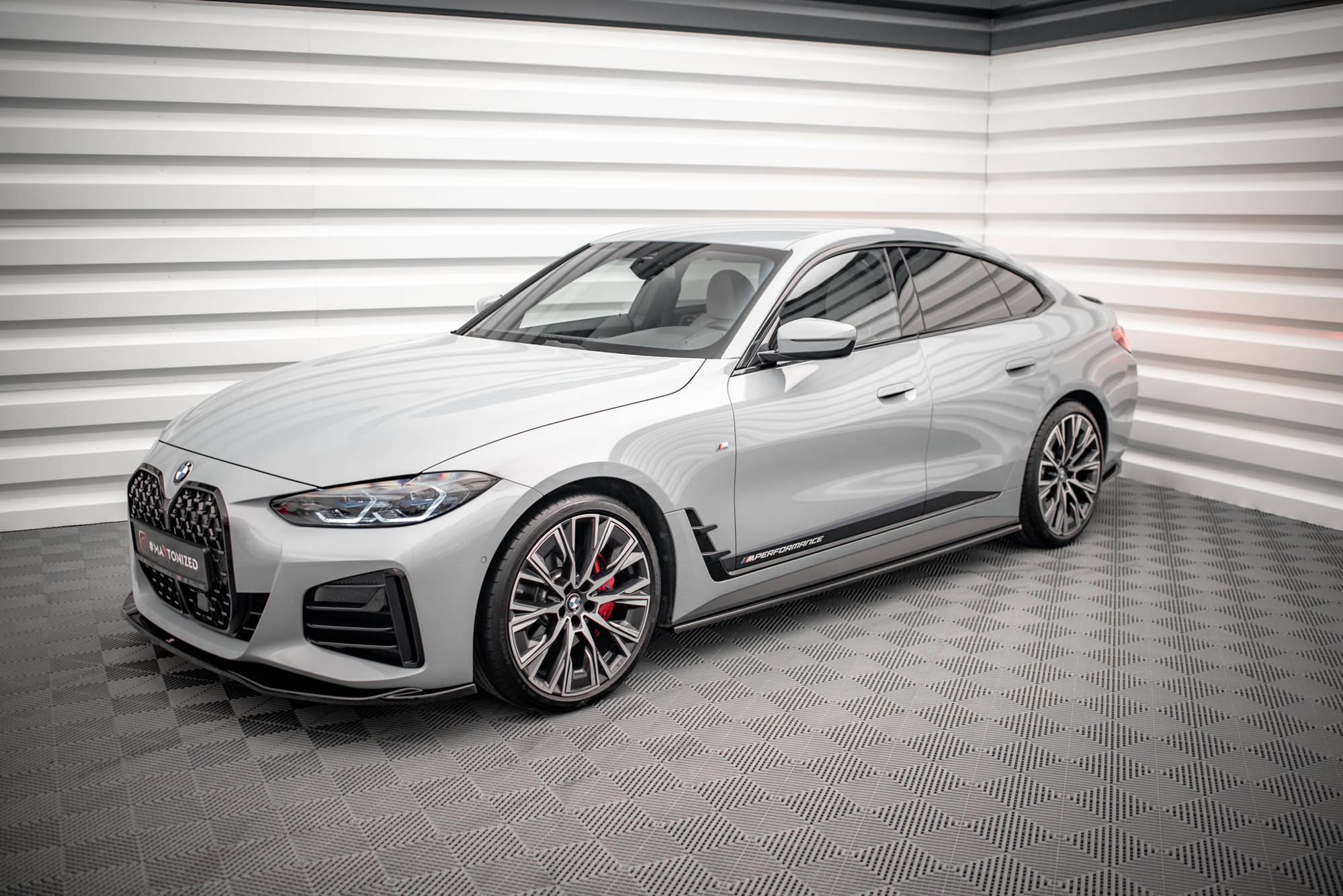 Street+ Seitenschweller Leisten V.1 passend für BMW 4er Gran Coupe M-Paket / M440i G26 schwarz Hochglanz