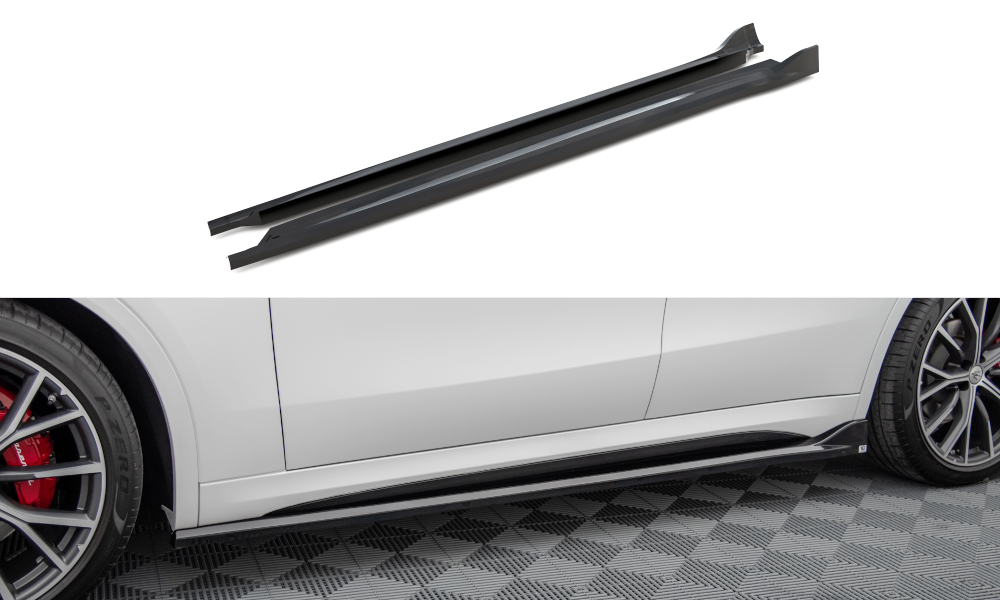 Seitenschweller Ansatz Paar passend für Maserati Grecale GT / Modena Mk1 schwarz Hochglanz