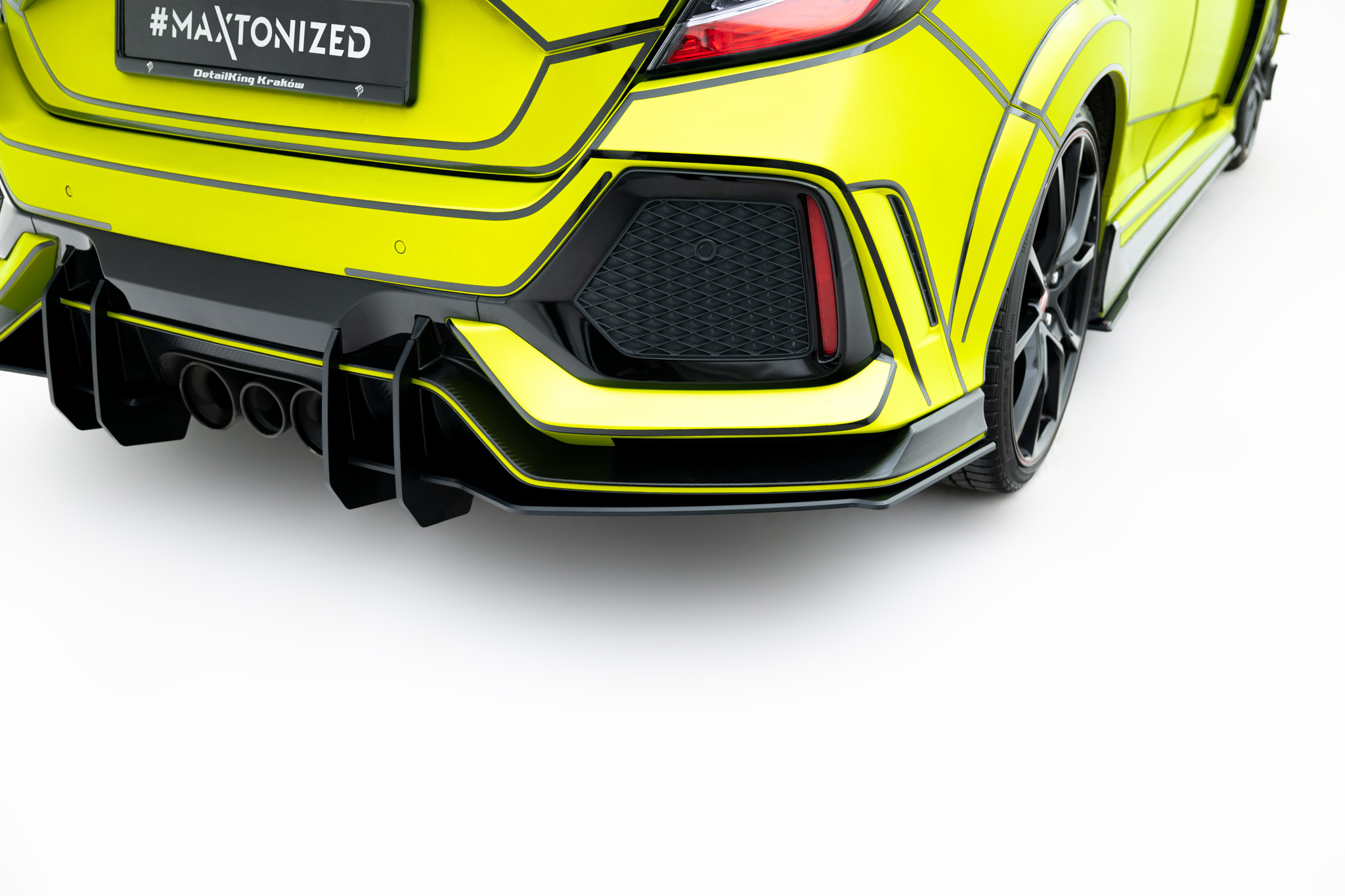 Heckansatz Diffusor V.2 passend für Honda Civic Type-R Mk10 / Mk10 Facelift schwarz-rot