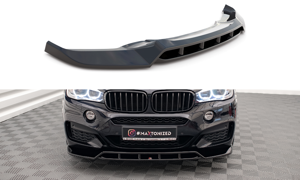 Street+ Spoilerlippe Front Ansatz V.2 passend für BMW X6 M-Paket F16 schwarz Hochglanz