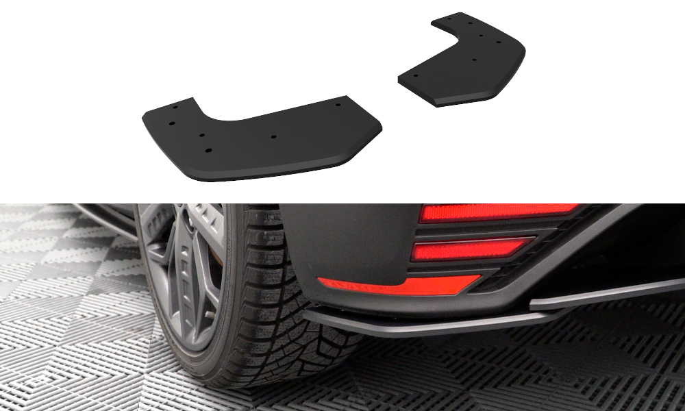 Street Pro Heck Ansatz Diffusor + Flaps passend für Hyundai I20 N Mk3 rot