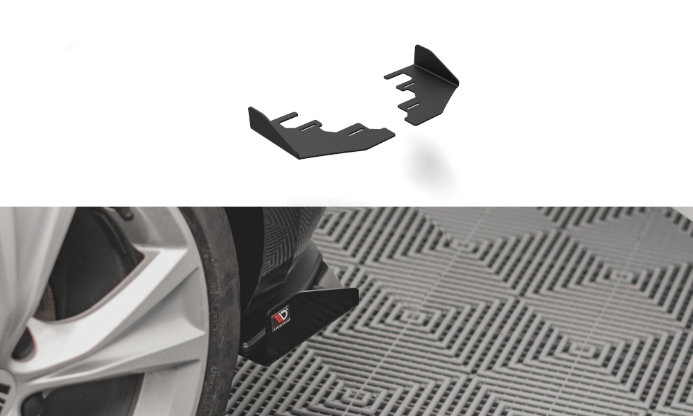 Hintere Seiten Flaps passend für Seat Leon FR Hatchback Mk4 schwarz Hochglanz