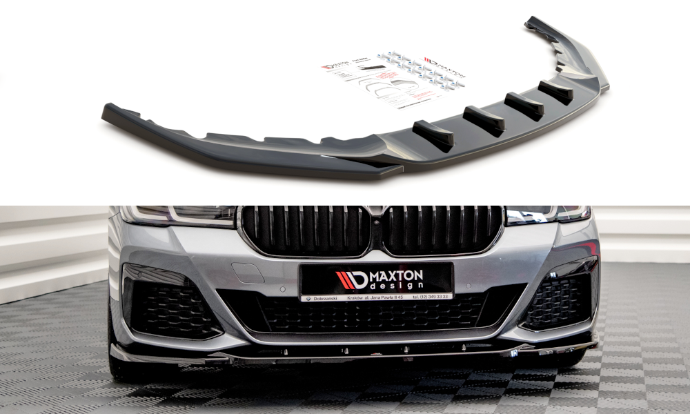 Street+ Spoilerlippe Front Ansatz V.2 passend für BMW 5er M-Paket / M550i / M550d Limousine / Touring G30 / G31 FL schwarz Hochglanz