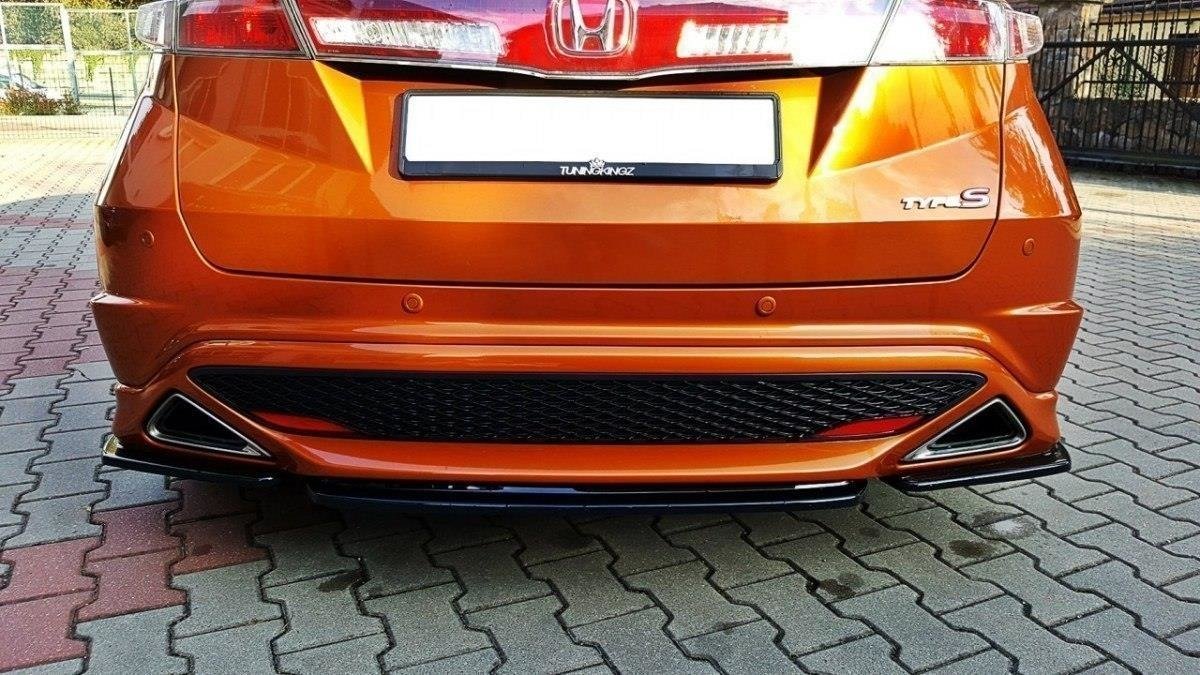 Heck Ansatz Flaps Diffusor für HONDA CIVIC VIII TYPE S/R schwarz Hochglanz