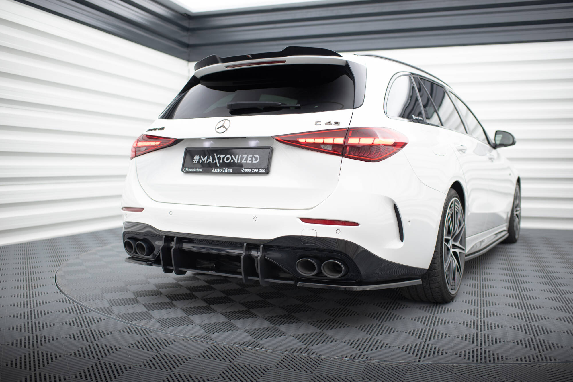 Street Pro Heckschürze Heck Ansatz Diffusor passend für Mercedes-AMG C 43 W206 rot