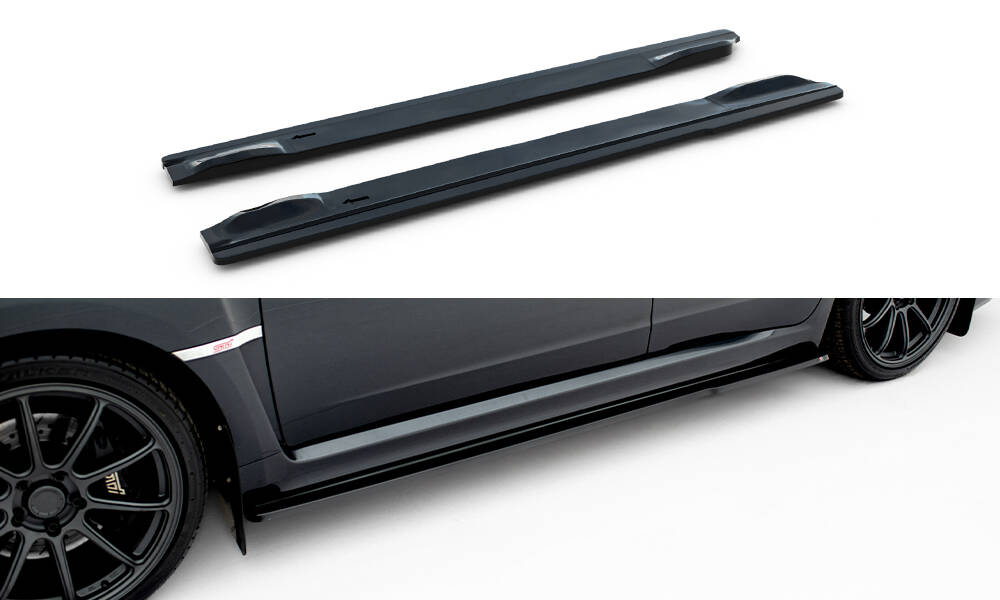 Street+ Seitenschweller Leisten V.1 passend für Subaru Impreza WRX STI Mk3 FL schwarz Hochglanz