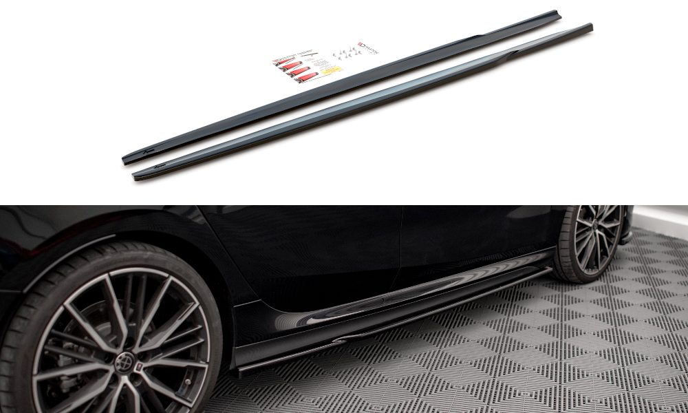 Street+ Seitenschweller Leisten V.1 passend für BMW 2 Gran Coupe M-Paket / M235i F44 schwarz Hochglanz