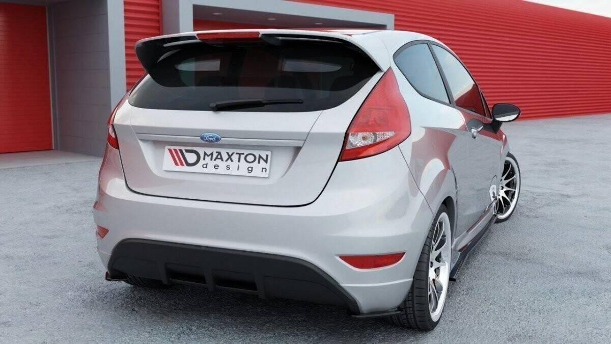 Heck Ansatz Flaps Diffusor für FORD FIESTA MK7 ST / STLINE / ZETEC S schwarz Hochglanz
