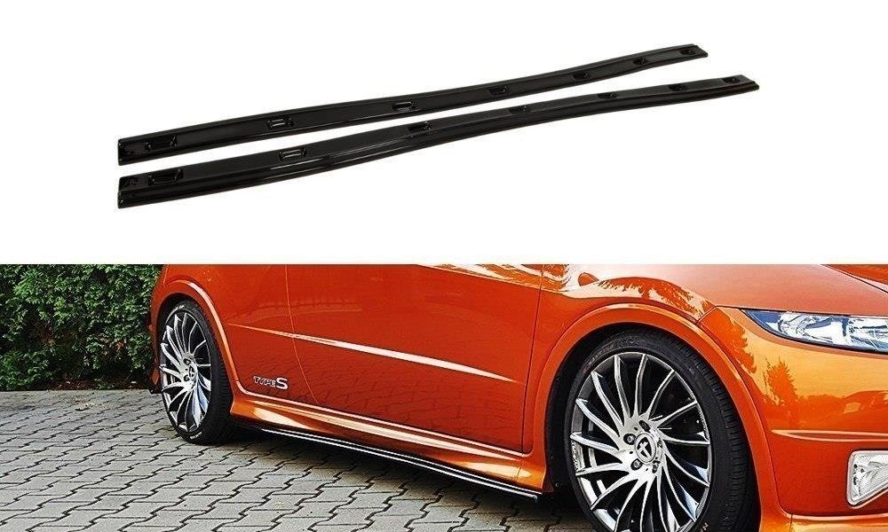 Street+ Seitenschweller Leisten passend für Honda Civic Type-S/R Mk8 schwarz Hochglanz