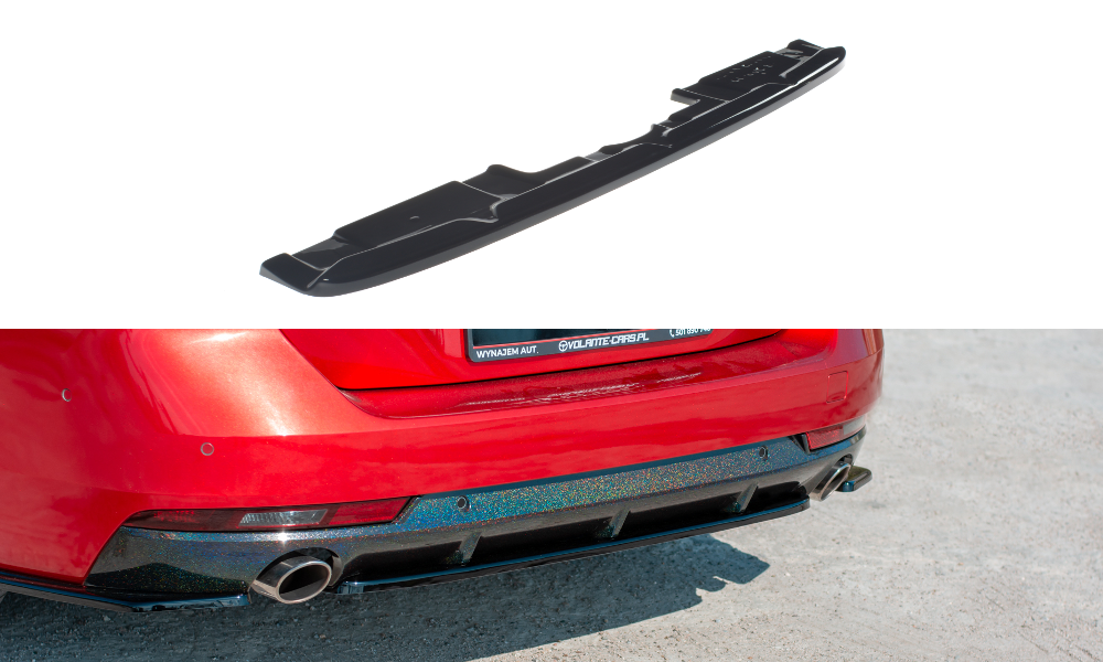 Mittlerer Diffusor Heck Ansatz für ohne vertikale balken Peugeot 508 SW Mk2 schwarz matt