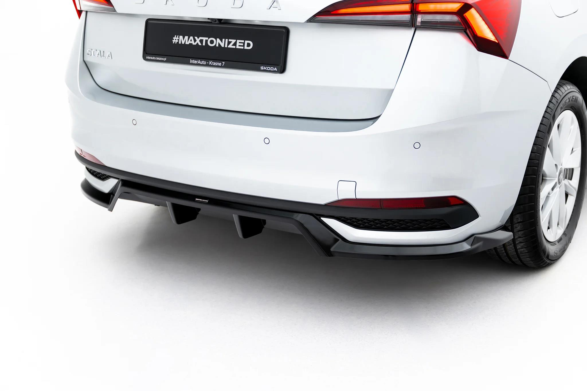 Street+ Mittlerer Diffusor RACE passend für Skoda Scala Mk1 Facelift schwarz Hochglanz