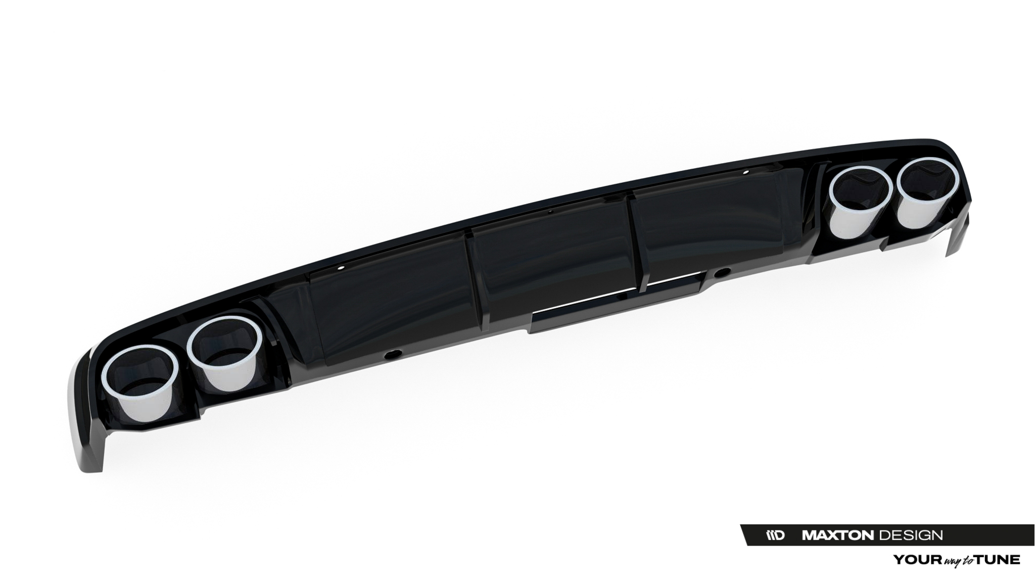 Heckansatz Diffusor + Endrohre passend für Audi A6 Limousine / Avant C8 / C8 Facelift