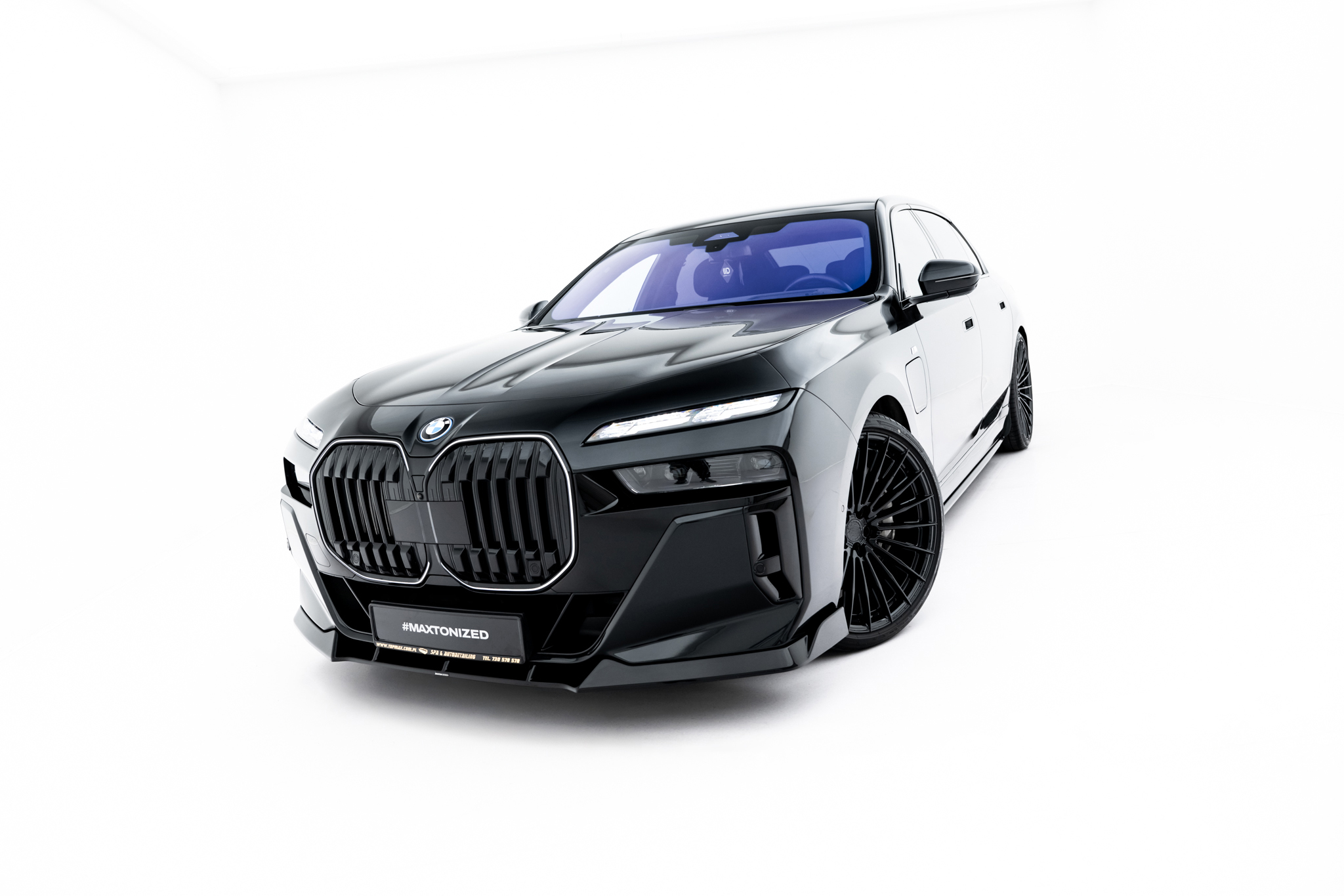 Street+ Spoilerlippe Front Ansatz V.4 passend für BMW 7 M-Paket / M760e / i7 M-Paket G70 schwarz Hochglanz