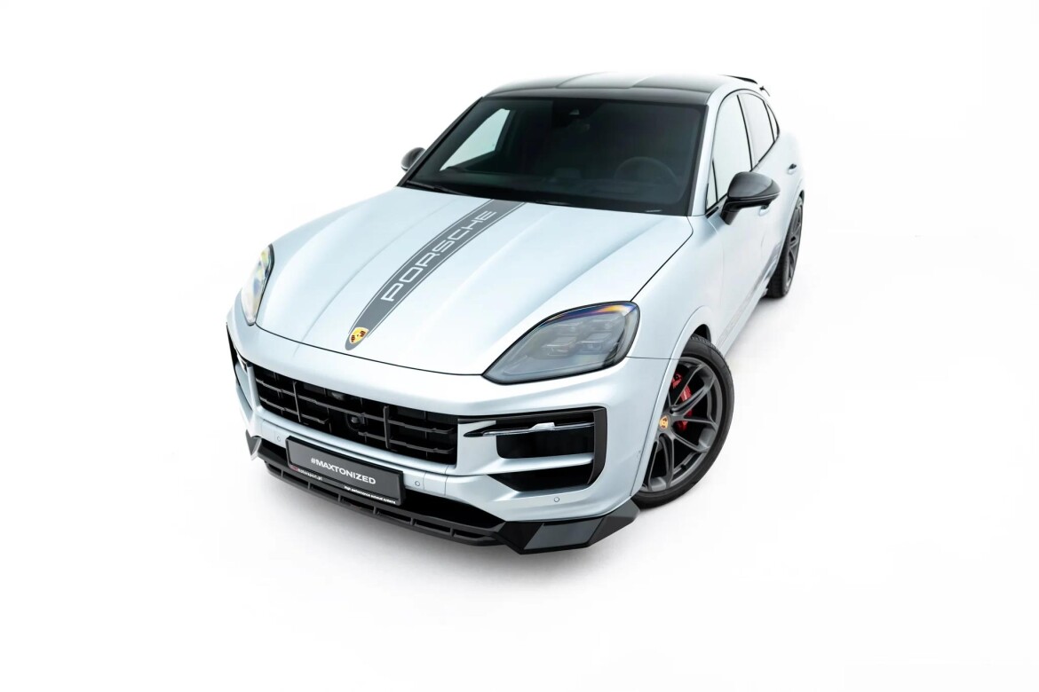Frontlippe passend für Porsche Cayenne GTS / Turbo Sport Pack / Turbo E-Hybrid GT Pack Coupe Mk3 Facelift schwarz Hochglanz